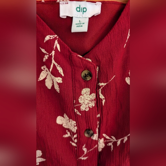 NWT Dip Red Floral Midi Dress Large - Picture 3 of 6